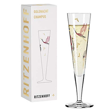 RITZENHOFF 1071015 Champagnerglas 200 ml - Serie Goldnacht Nr. 15 - Edles Designerstück mit Echt-Gold - Made in Germany im Sale